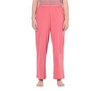 Ulla Popken Pantalones de pijama para mujer, color liso, pierna recta, parte inferior de pijama, frambuesa, 46-48