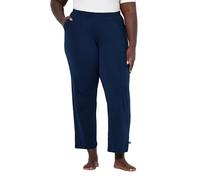 Ulla Popken Pantalones de pijama para mujer, talla grande, corte recto