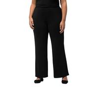 Ulla Popken Pantalones de Punto para Mujer, Tallas Grandes, Talla Grande, Pierna Ancha, Cintura elástica 806364, Negro, 61W / 32L