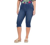 Ulla Popken Pantalones Vaqueros Capri Sienna para Mujer, Pierna Estrecha, Cintura elástica, Pantalones Vaqueros Capri Sienna y Pierna Estrecha, Cintura elástica, Azul Denim., 33W / 32L