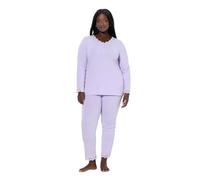 Ulla Popken Pijama, Encaje, Botones, Cuello de Pico, Manga Larga Lavanda Suave 42+ 834319800-42+