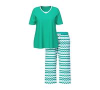 Ulla Popken Pijama menta / blanco M-L menta / blanco