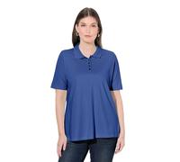 Ulla Popken Polo, Tapeta de Botones más Larga, Cuello de Polo, Medias Mangas Azul Cobalto 66+ 846106760-66+