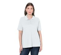 Ulla Popken Polo, Tapeta de Botones más Larga, Cuello de Polo, Medias Mangas Blanco Nieve 66+ 846106200-66+