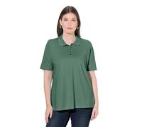 Ulla Popken Polo, Tapeta de Botones más Larga, Cuello de Polo, Medias Mangas eucalipto Oscuro 42+ 846106430-42+