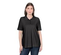 Ulla Popken Polo, Tapeta de Botones más Larga, Cuello de Polo, Medias Mangas Negro 54+ 846106100-54+