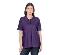 Ulla Popken Polo, Tapeta de Botones más Larga, Cuello de Polo, Medias Mangas Profundo Violeta 42+ 846106840-42+