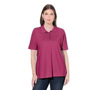 Ulla Popken Polo, Tapeta de Botones más Larga, Cuello de Polo, Medias Mangas Rojo Magnolia 46+ 846106820-46+