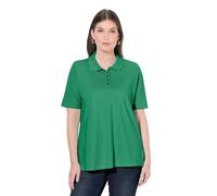Ulla Popken Polo, Tapeta de Botones más Larga, Cuello de Polo, Medias Mangas Verde Esmeralda 54+ 846106459-54+