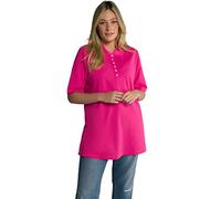 Ulla Popken Poloshirt, Piqué, Polokragen, Samt-Knopfleiste, Halbarm Camiseta, Rosa, 54-56 Mujeres