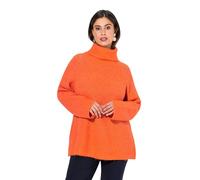 Ulla Popken Pullover, Rippstrick, Rollkragen, Langarm, Recycelt Suéter pulóver, Tomate, 48-50 para Mujer