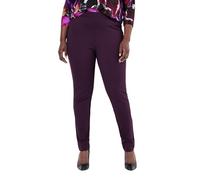 Ulla Popken Puntohose Sienna, Schmale Passform, Elastischer Bund Pantalón, UVA Oscura, 42W x 32L Mujeres