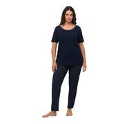 Ulla Popken Pyjama, Dots Juego de Pijama, Nachtblau, 56-58 para Mujer