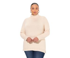 Ulla Popken Rollkragenpullover, Breite Rippbündchen, Langarm Suéter pulóver, Natural Melange, 60 ES/62 ES para Mujer