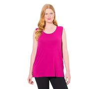 Ulla Popken, Rundhals, Stretch, Breite Träger, Ärmellos Top, Classic Fit, Cuello Redondo, Elástico, Tirantes Anchos, Sin Mangas, Magenta, 44-46 Mujeres