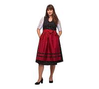 Ulla Popken Scattered Flower Button Placket Pocket Dirndl Vestido, Negro, 50 para Mujer