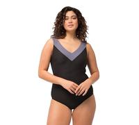 Ulla Popken Selma Grey Cross Traje de baño de una Sola Pieza, Negro, 46 Mujeres