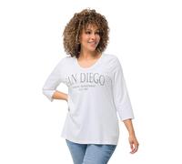 ULLA POPKEN Shirt mit Städte-Druck Camisetas, Blanco Nieve, 52-54 para Mujer