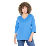 Ulla Popken Shirt, Schriftmotiv, Classic, V-Ausschnitt, 3/4-arm Camiseta, Azul petróleo, 48-50 Mujeres