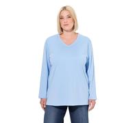 Ulla Popken Shirt, V-Ausschnitt, Relaxed, Langarm Túnica, Azul Claro, 54-56 Mujeres