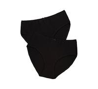 Ulla Popken Slip, 2er Pack Culotte, Negro (Schwarz 10), 52-54 2 para Mujer