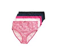 Ulla Popken Slips Midi, 5 Unidades, Estampado de Encaje/Liso Rosa bebé 46+ 827464504-46+