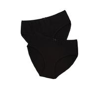 Ulla Popken Slips, Pack de 2, Microfibra Negro 42+ 781658130-42+