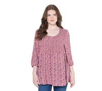 Ulla Popken Smokbluse mit Blümchendruck Camiseta, Cuarzo Rosa, 44-46 Mujeres