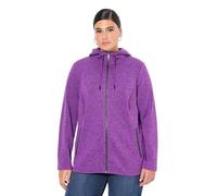 Ulla Popken Strickfleece-Jacke, Kapuze, Reißverschlusstaschen Sudaderas con Cremallera, Morado, 44-46 para Mujer