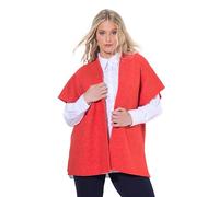 Ulla Popken Strickjacke, Oversized, Offenes Modell, Halbarm Suéter pulóver, Pimiento Rojo, 50-56 para Mujer