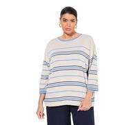 Ulla Popken Strickpullover Streifen Jersey de Punto a Rayas, Arena-Beige, 48-50 para Mujer