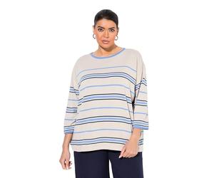 Ulla Popken Strickpullover Streifen Jersey de Punto a Rayas, Arena-Beige, 48-50 para Mujer