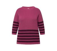 Ulla Popken Striped Pullover with 3/4 Sleeve Suéter pulóver, Fucsia, 54-56 para Mujer