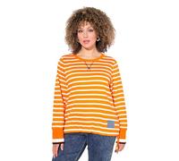 Ulla Popken Sudadera, a Rayas, cordón Ajustable, Cuello Redondo, Manga Larga Naranja Fuerte 50+ 835014658-50+