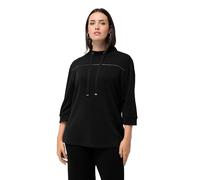 Ulla Popken Sudadera, Abalorios, Classic, Cuello alzado, Manga 3/4 Negro 50+ 823738100-50+