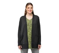 Ulla Popken Sudadera Acanalada 830275 Chaqueta Deportiva, Negro, 54-56 para Mujer