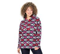 Ulla Popken Sudadera con Capucha, Ho Ho Ho, Classic, Manga Larga Marina 50+ 833676130-50+