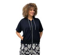 Ulla Popken Sudadera con Capucha, Negro, 50-52 para Mujer