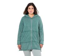 Ulla Popken Sudadera con Capucha para Mujer, Tallas Grandes, Talla Grande, Larga, Estilo Vintage, línea A, con Capucha, Verde, 58-60