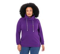 Ulla Popken Sweatshirt, Weiter Stehkragen, Taschen, Raglan-Langarm Sudadera, Cuello Ancho, Bolsillos, Manga Larga, Morado, 50-52 para Mujer