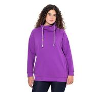 Ulla Popken Sudadera para Mujer, Tallas Grandes, Tallas Grandes, Talla Grande, Cuello Alto, Bolsillos, Manga Larga raglán, Morado, 62-64