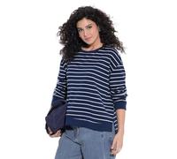 Ulla Popken Sudadera para Mujer, Tallas Grandes, Tallas Grandes, Talla Grande, Cuello Redondo, Manga Larga, Espalda más Larga