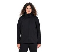 Ulla Popken Sudadera para mujer, tallas grandes, tallas grandes, talla grande, Powerstretch, cuello alto, reflector 829411, Negro, 48-50