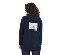 Ulla Popken Sudadera Placement Print Happiness 825533, Negro, 50-52 para Mujer