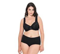 Ulla Popken Sujetador con Aros, Encaje, Tirantes Anchos, Copa B-F Negro 85E 822855100-85E
