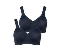 Ulla Popken Mikrofaser-BH, 2er Pack Cup C-D Sujetador, Azul Oscuro, 120E para Mujer