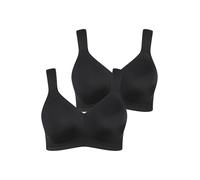 Ulla Popken Sujetador de Microfibra, Paquete de 2 Copas C-d, Negro, 105C para Mujer
