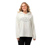 Ulla Popken Sweatshirt mit Städte-Druck Sudadera, Blanco, 48-50 para Mujer