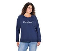 Ulla Popken Sweatshirt, New Casual, Rundhals, Langarm Sudaderas, Azul Tinta, 50-52 para Mujer