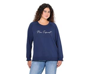 Ulla Popken Sweatshirt, New Casual, Rundhals, Langarm Sudaderas, Azul Tinta, 54-56 para Mujer